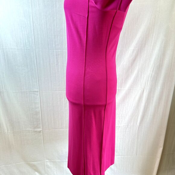 Maison Martin Margiela Women's Pink Midi Sheath Dress Sz 40/4 Knit Jersey Italy - Picture 8 of 16